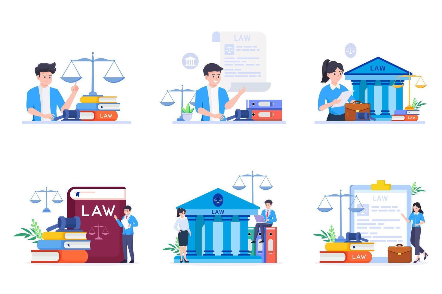 law and justice flat illustration, Law firm and legal services, Public law consulting. vector