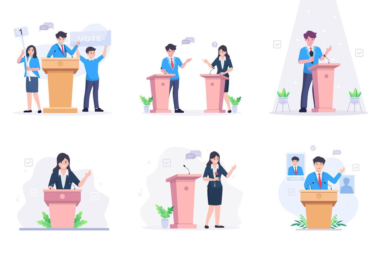 Presidential Election Speech Illustration vector