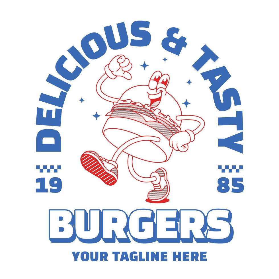 Shirt Design of Hamburger Mascot Character vector