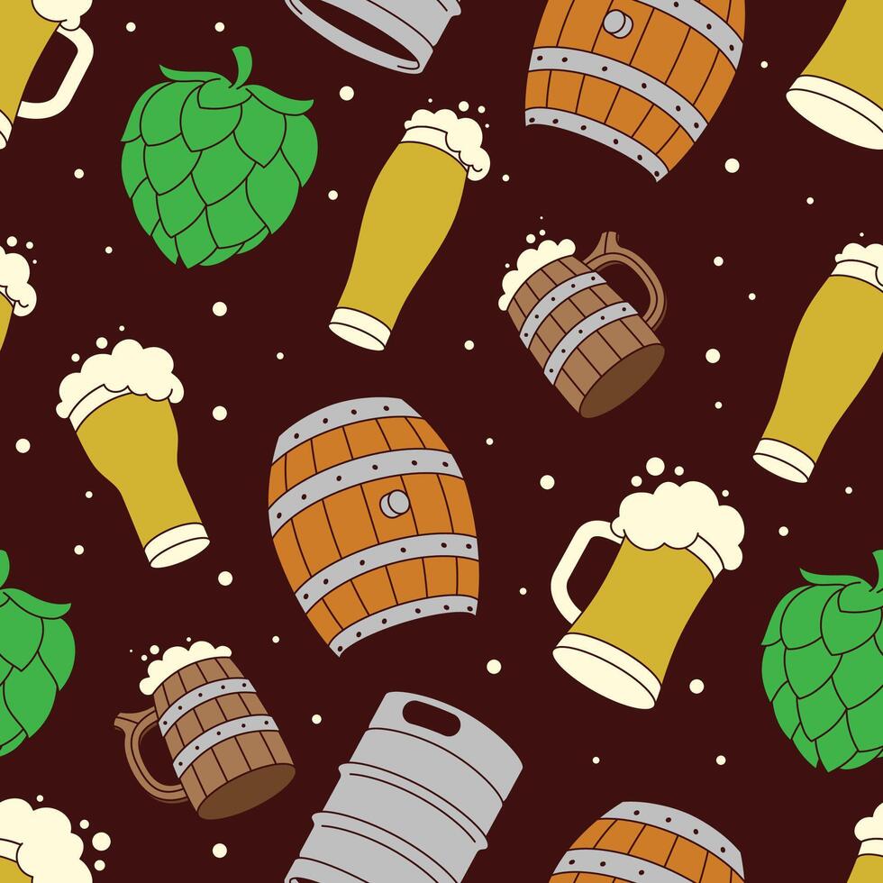 Seamless Pattern of Beer Festival Element Illustration vector