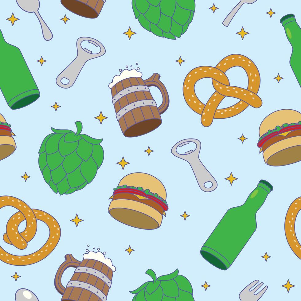 Seamless Pattern of Food Festival Element Illustration vector