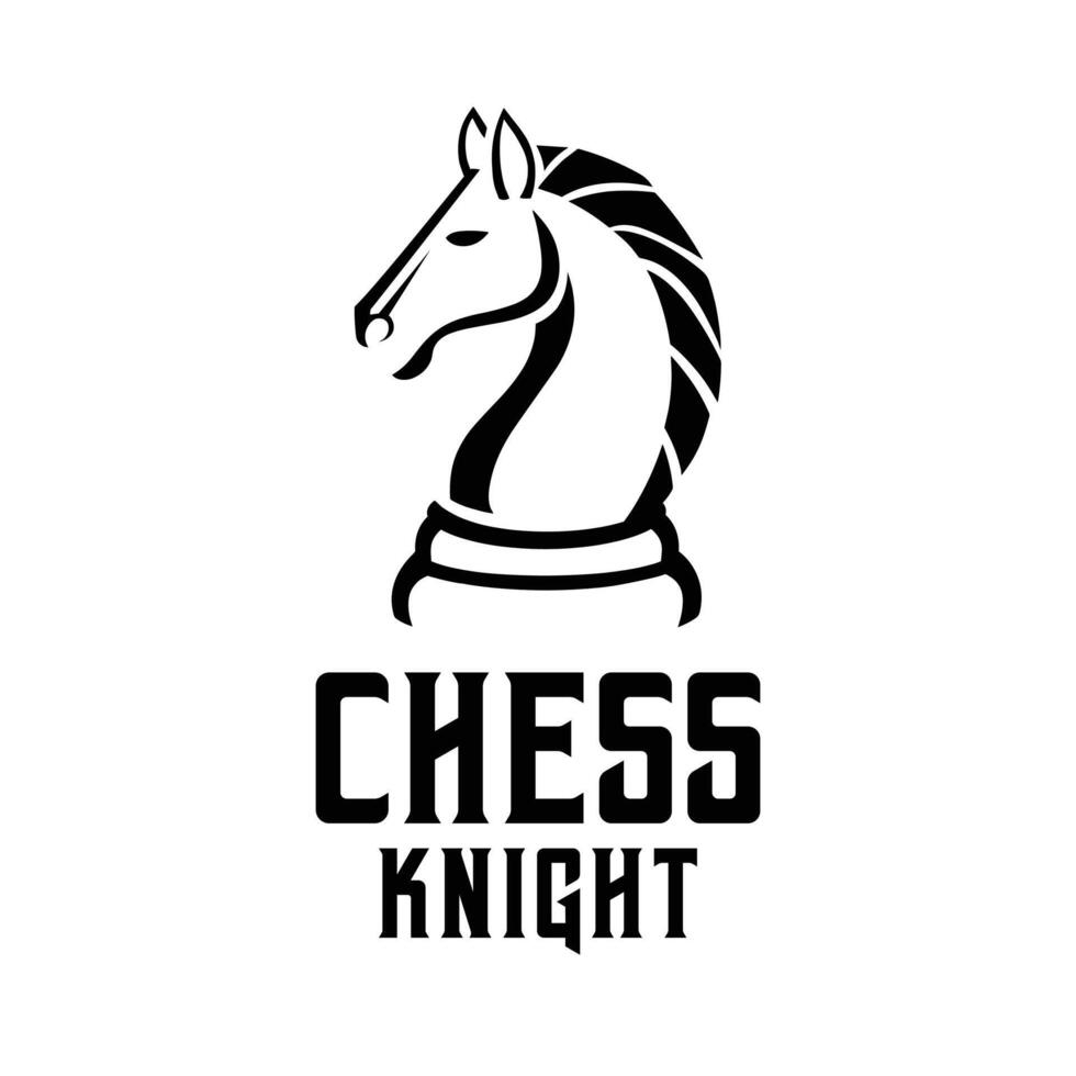 chess knight flat minimalist logo design vector
