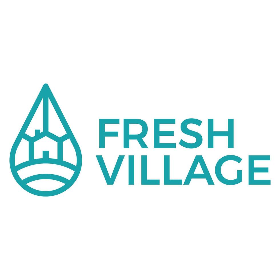 fresh village flat minimalist logo design vector