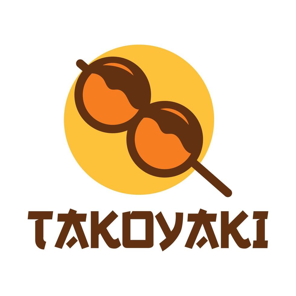 takoyaki flat minimalist logo design vector