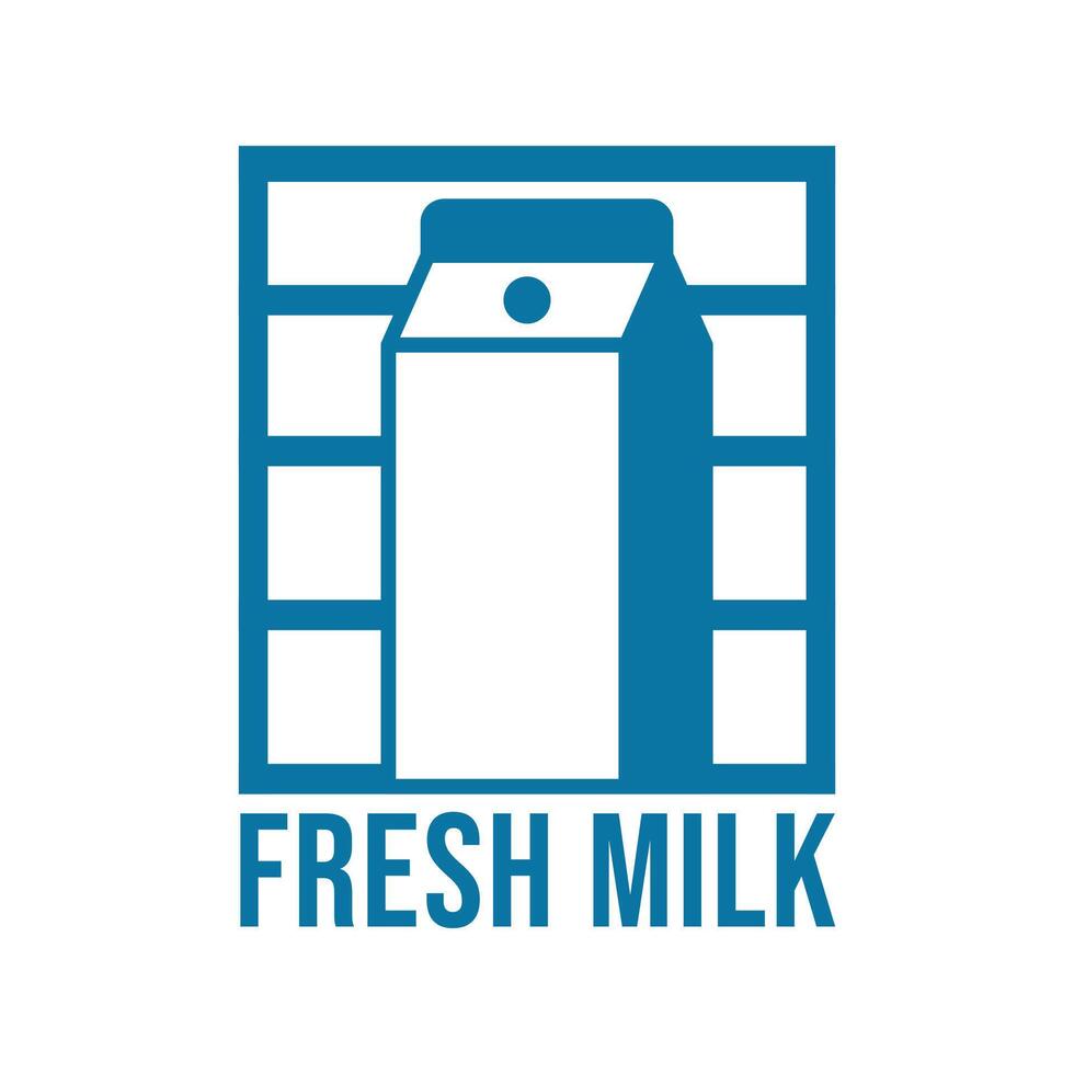 fresh milk flat minimalist logo design vector