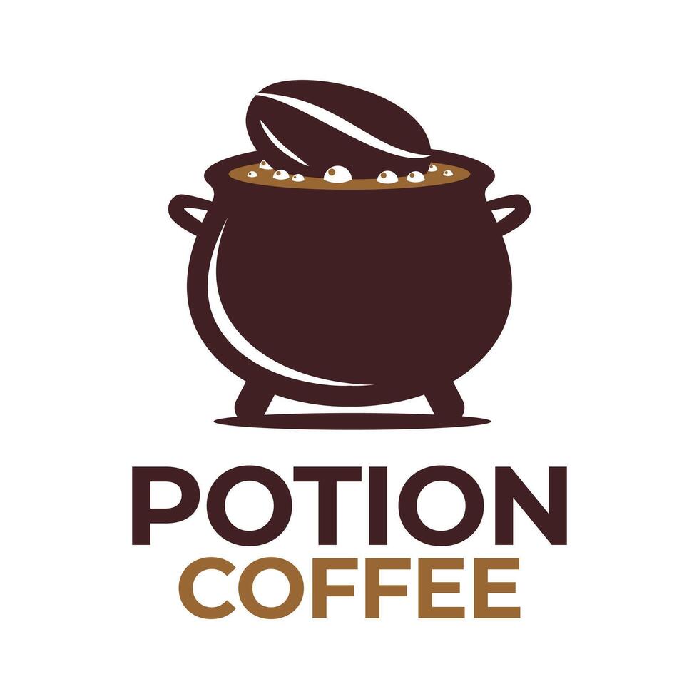 potion coffee flat minimalist logo design vector