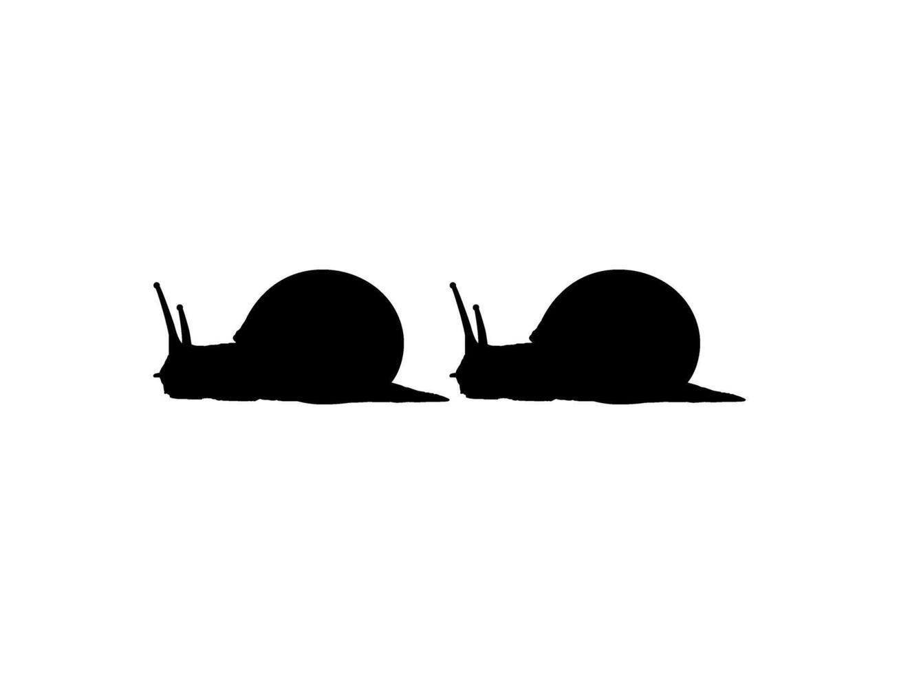 Silhouette of the Snails are also called Escargot, Flat Style, Pair Animal Series, can use for Logo, Art Illustration, Apps, Website or Graphic Design Element vector