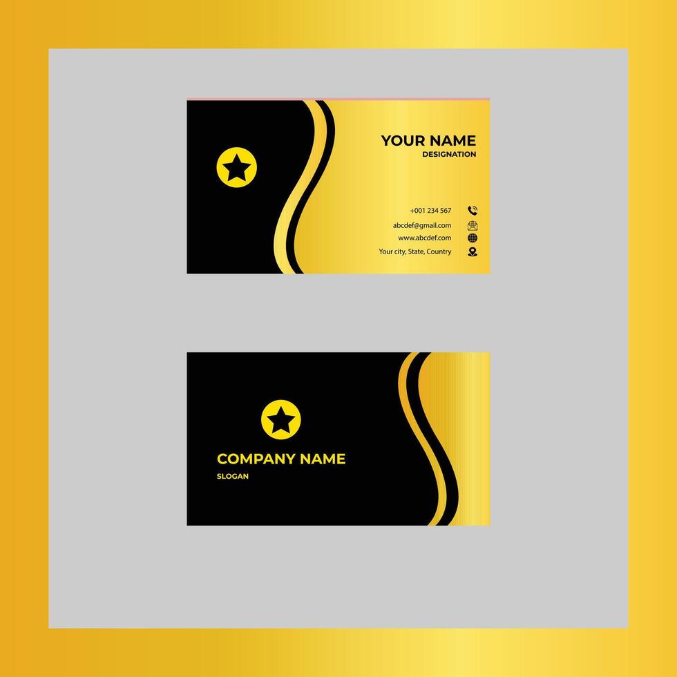 Graphic Design Golden Business Card Template vector
