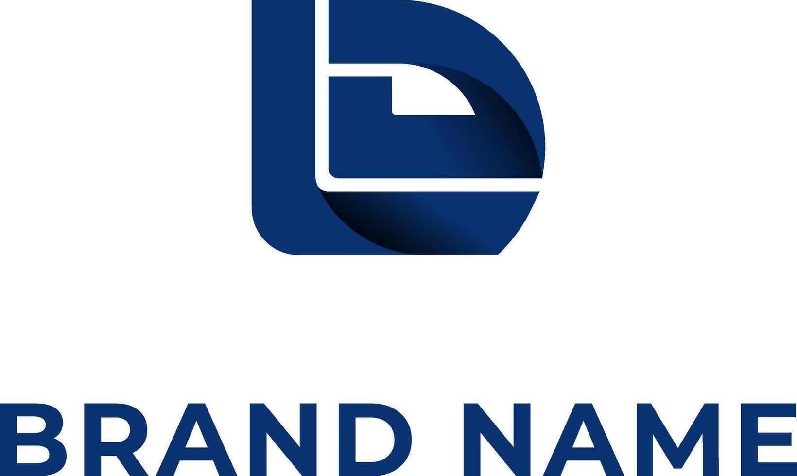 A blue logo with the word brand name vector