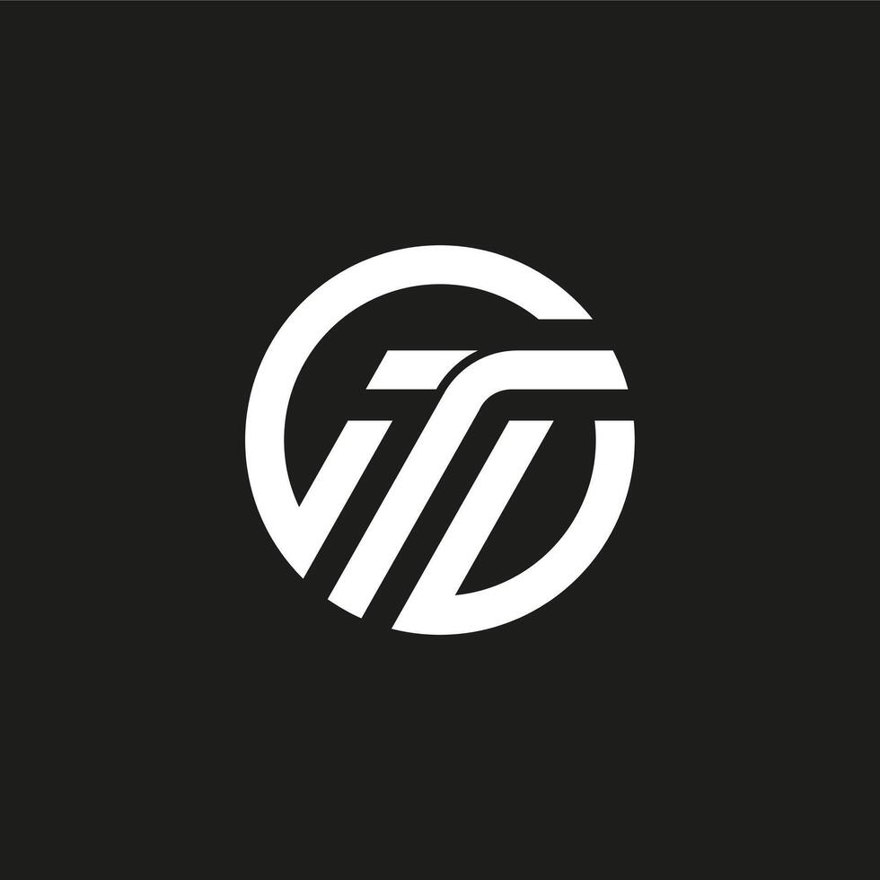 Modern Minimalist Logo Design With Circular Elements initial TM vector