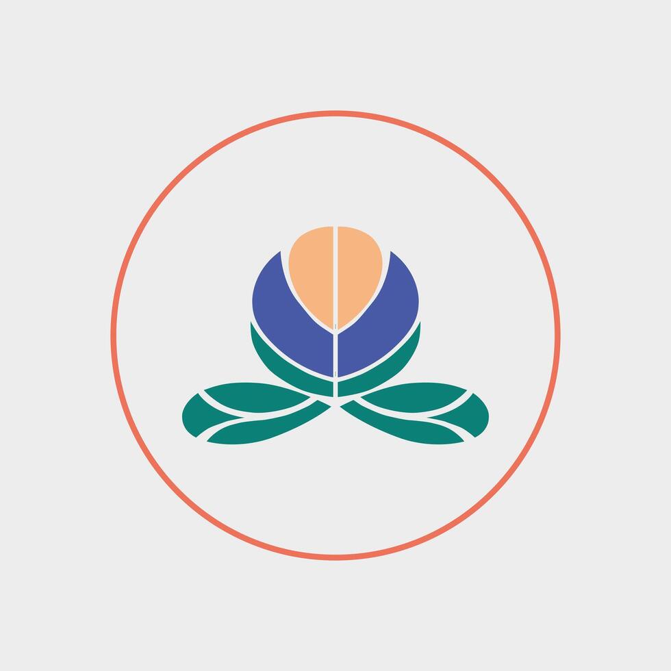 Elegant abstract logo featuring floral elements with a colorful petal and leaf pattern. Ideal for branding, eco-friendly businesses, or creative projects with a nature theme. vector