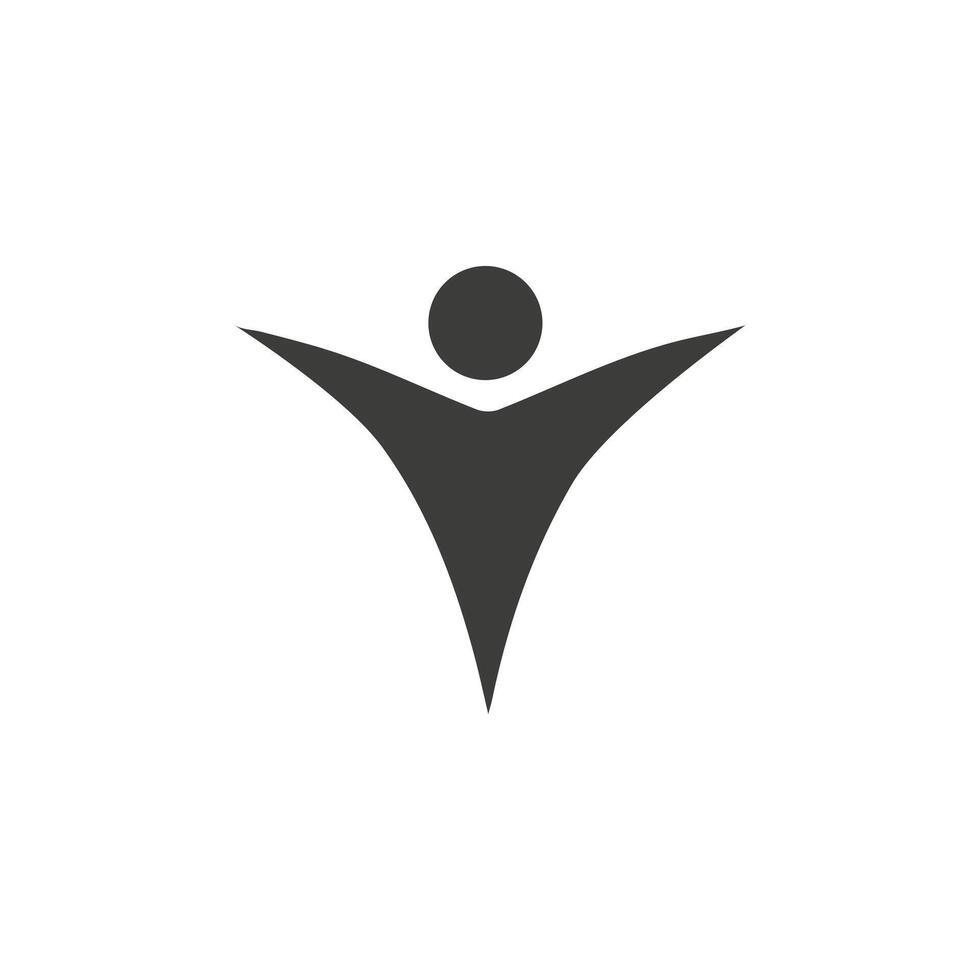 A black and white silhouette of a man with arms outstretched vector