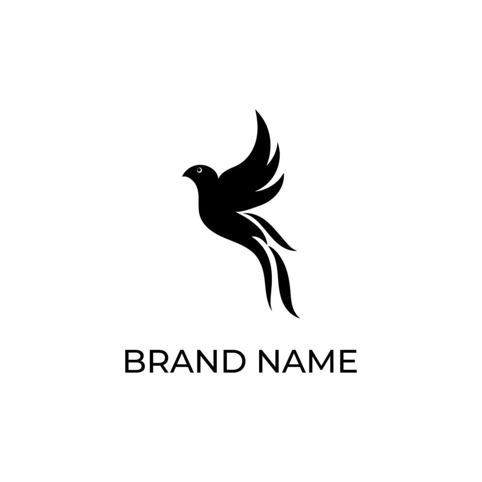 A black bird logo with the word brand name vector
