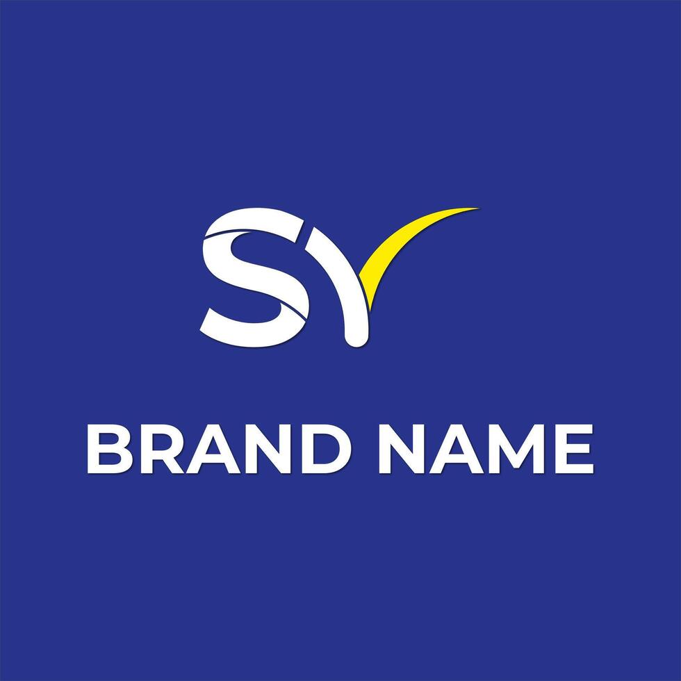 Minimalist SV letter logo vector