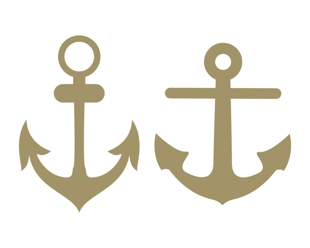 Two Different Anchors flat icon vector