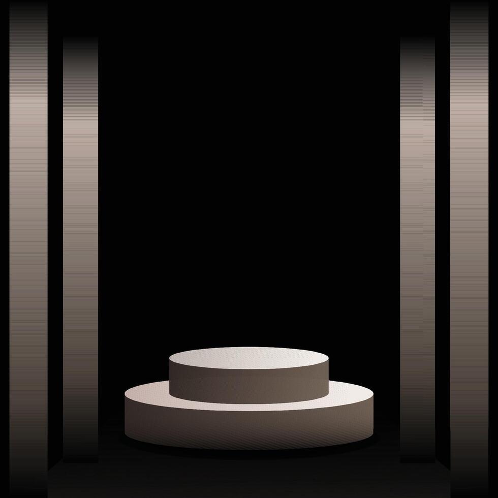 Elegant Luxury Podium on Dark Background with Golden Highlights vector