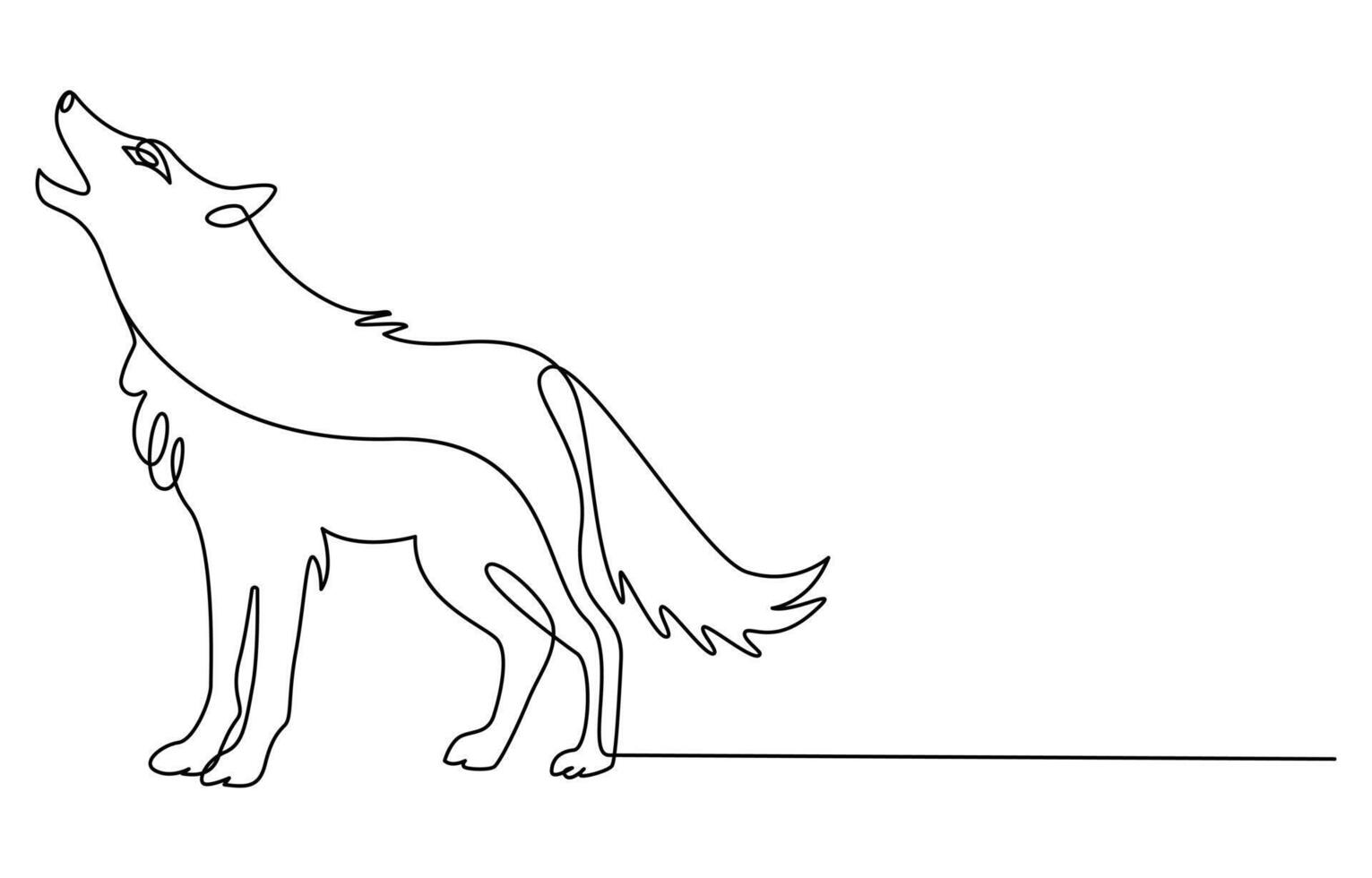 wolf one line art vector