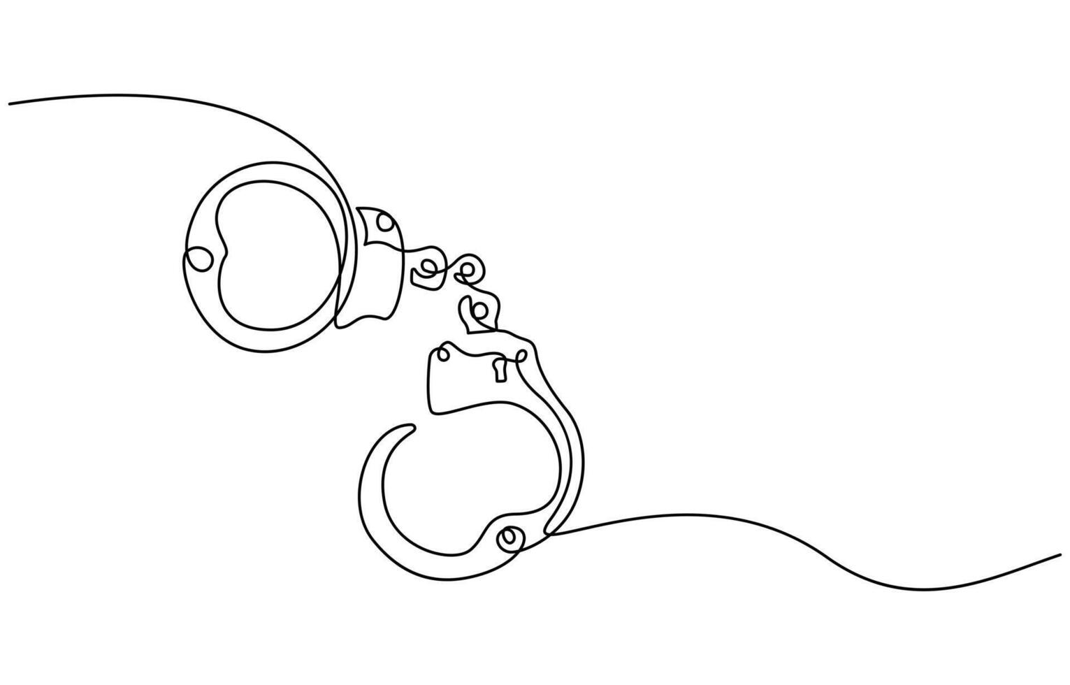 one line drawing handcuffs vector