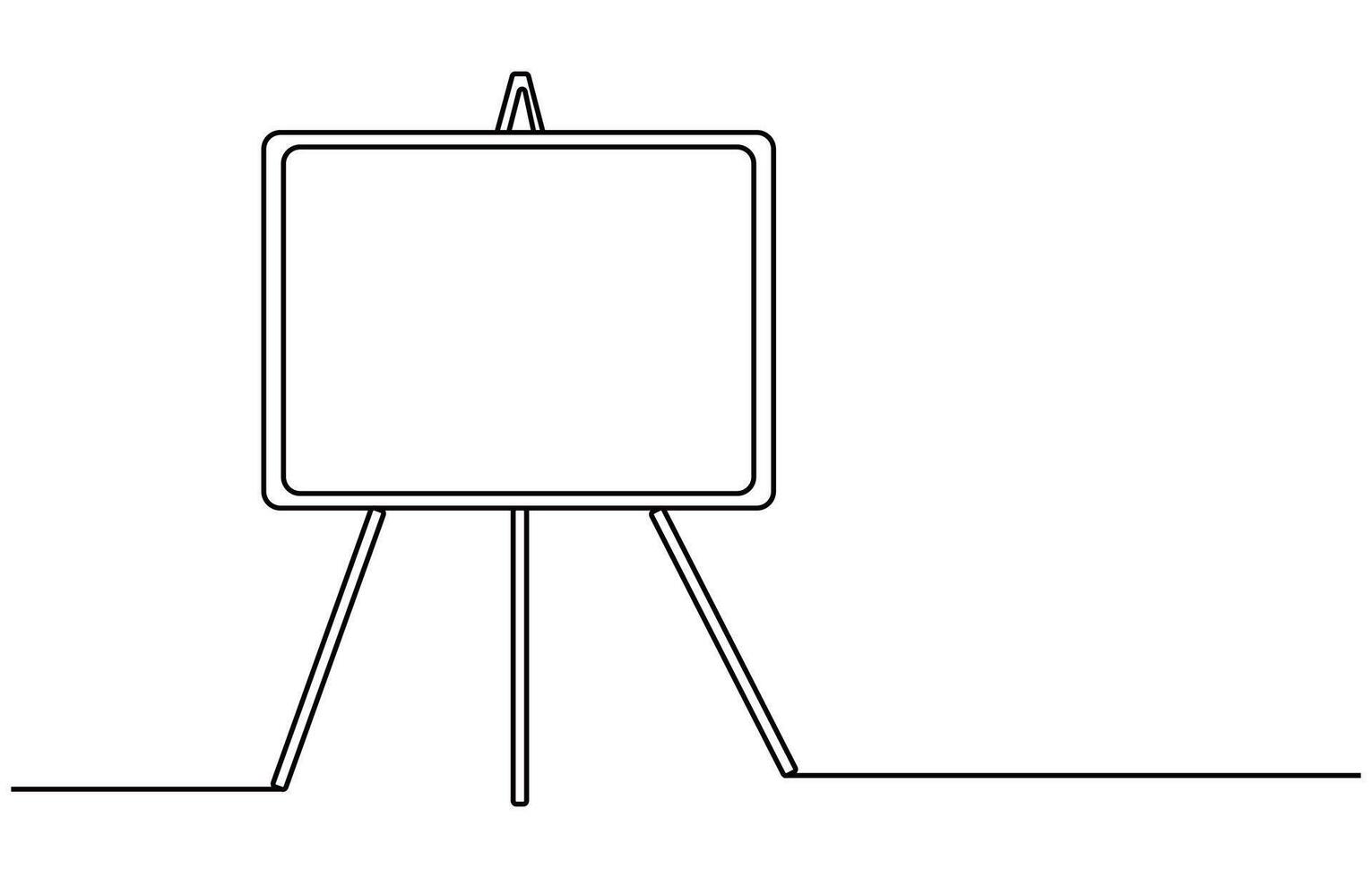 one line drawing of standing whiteboard vector