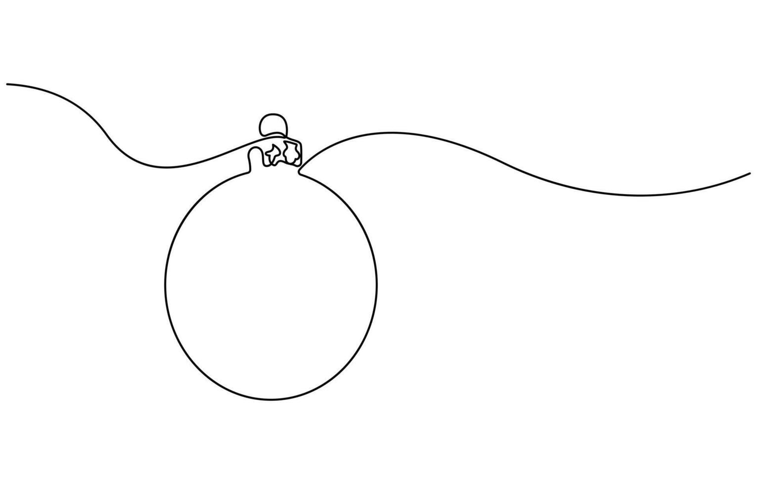 One line art concept of pine tree decoration for merry Christmas vector