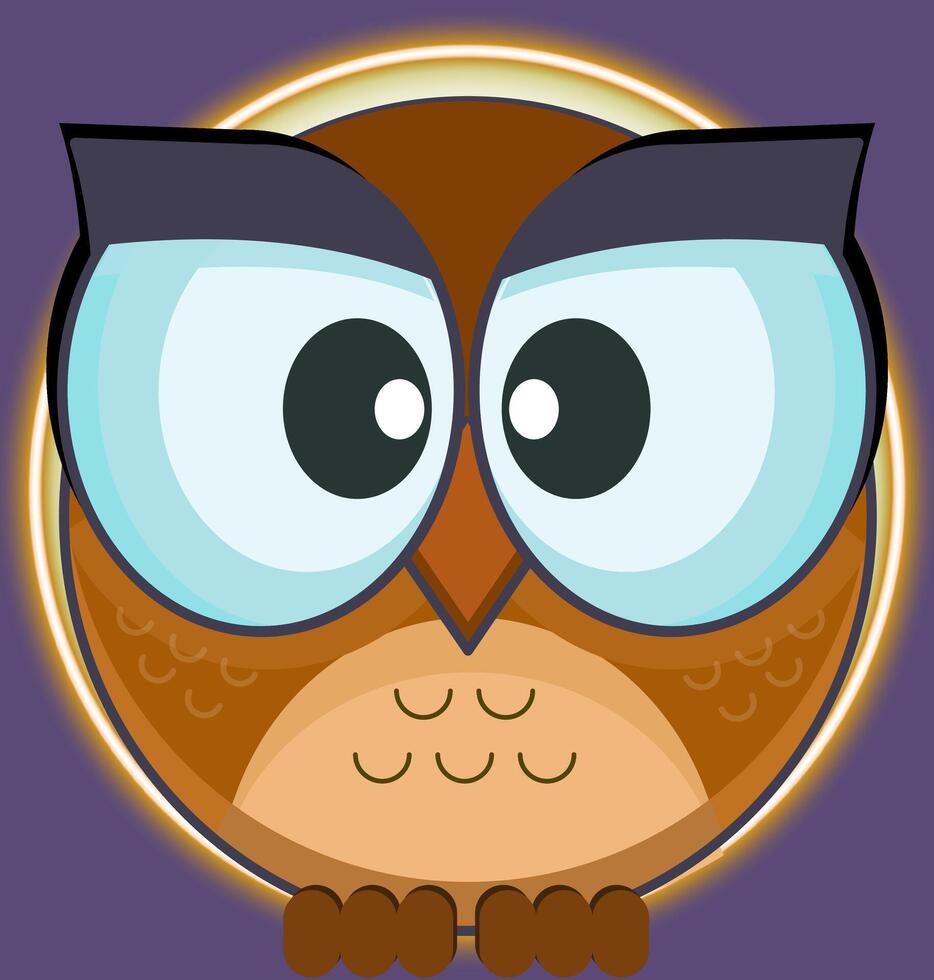 Cartoon Owl with Expressive Eyes vector