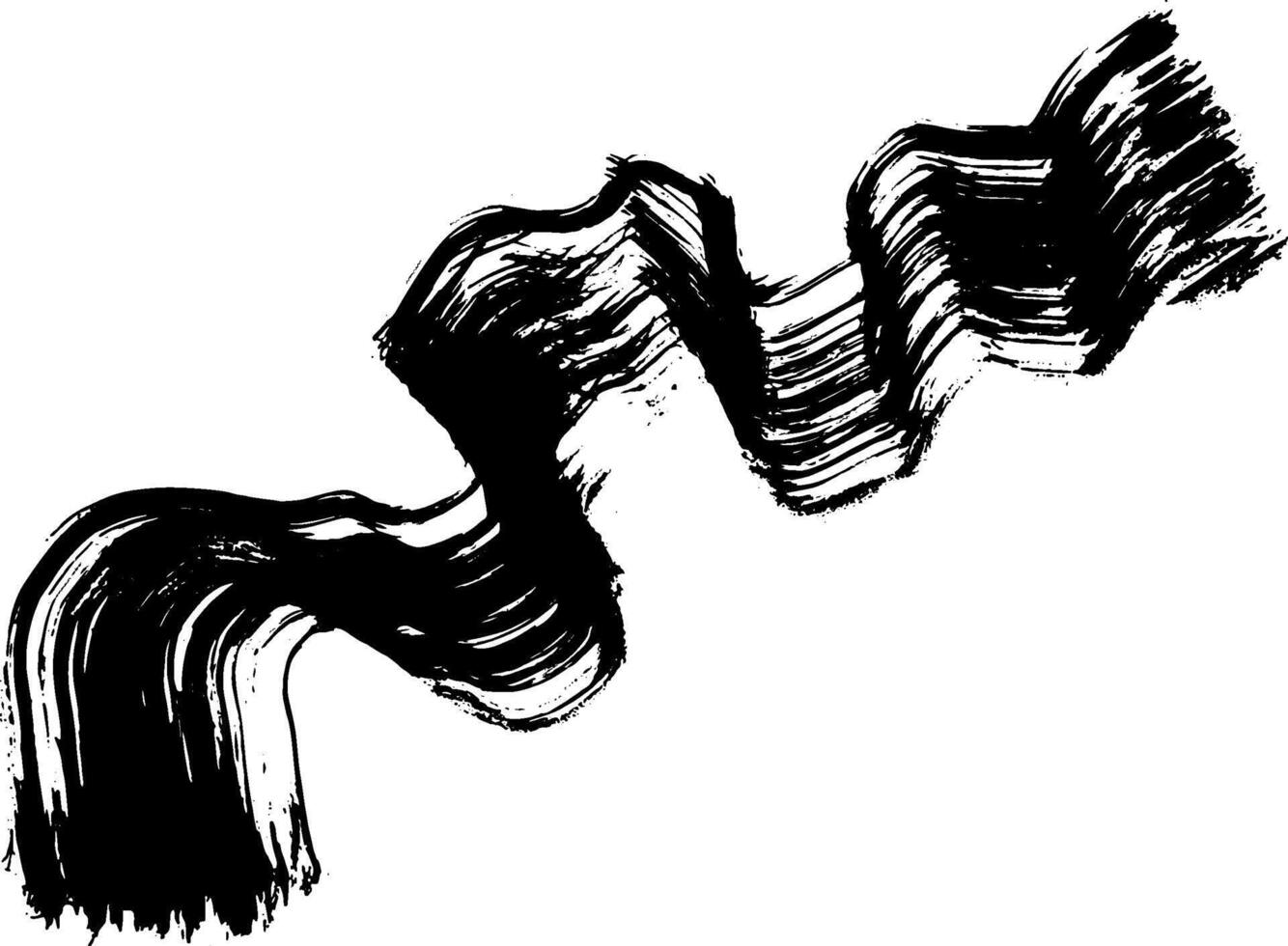 Dry Brush Grunge Wave Stroke Texture vector