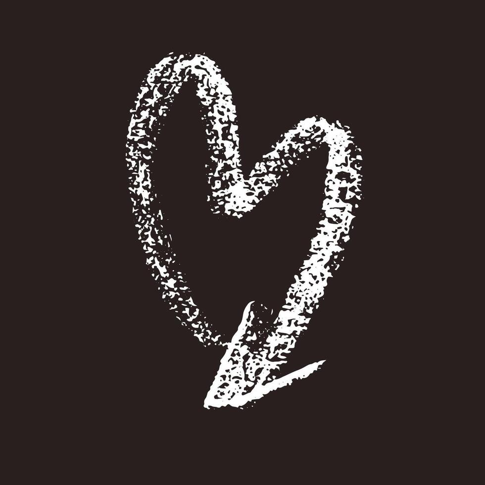 Hand Drawn Chalk Heart Arrow on Chalkboard Background vector