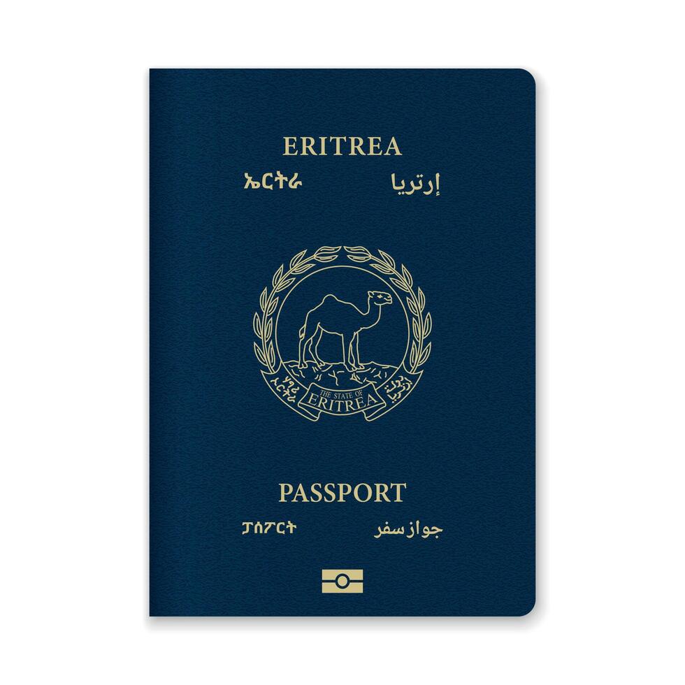 Eritrea Passport Cover with Gold Emblem and Text vector
