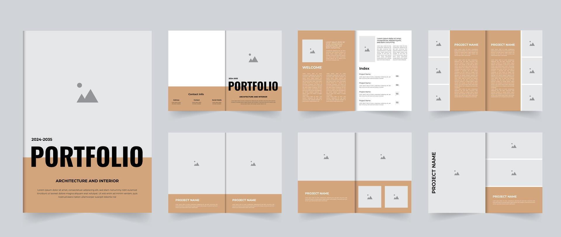 Architecture portfolio template building architecture or interior portfolio template vector