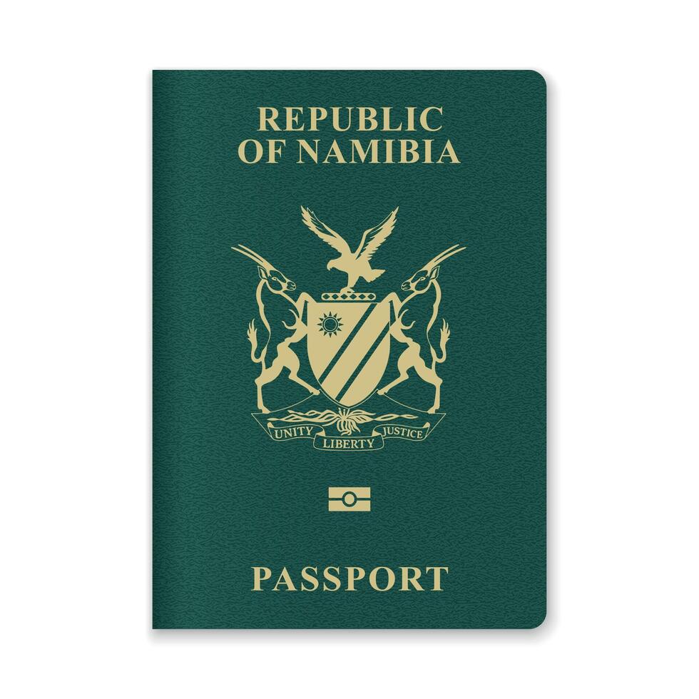 Namibia Passport Cover with Gold Emblem and Text vector