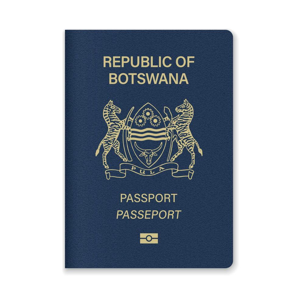 Botswana Passport Cover with Gold Emblem and Text vector