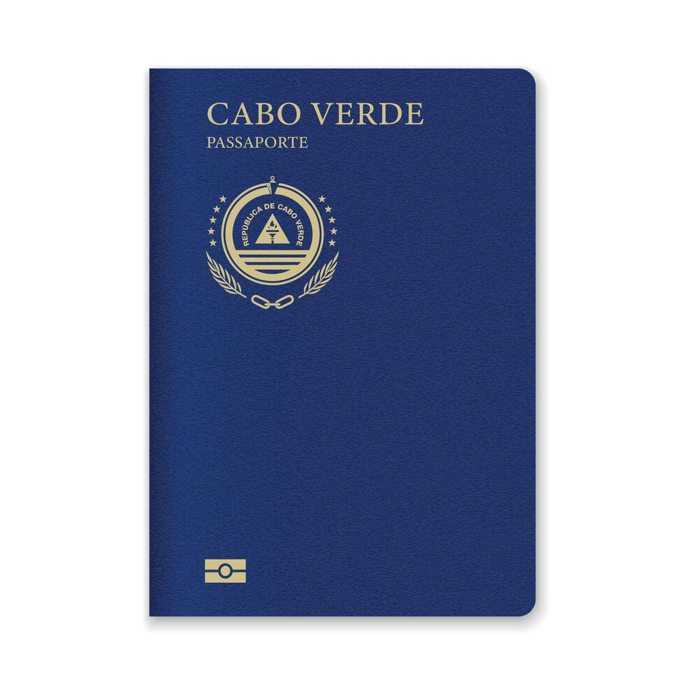 Cape Verde Passport Cover with Gold Emblem and Text vector