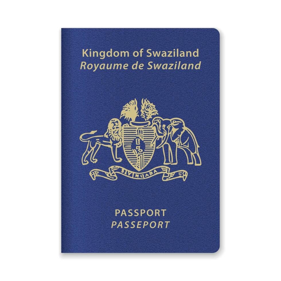 Eswatini Passport Cover with Gold Emblem and Text vector