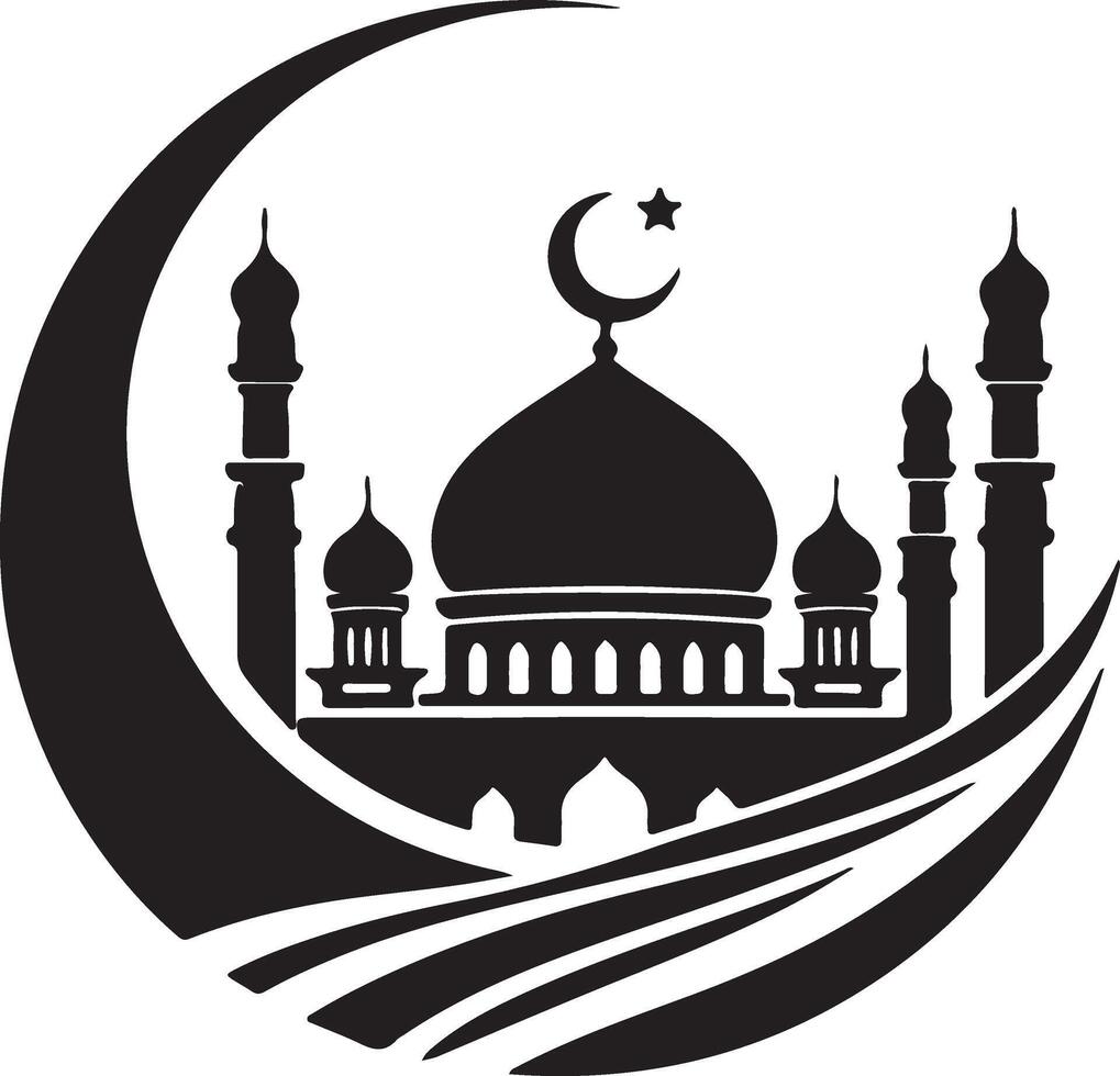 Mosque logo silhouette style vector