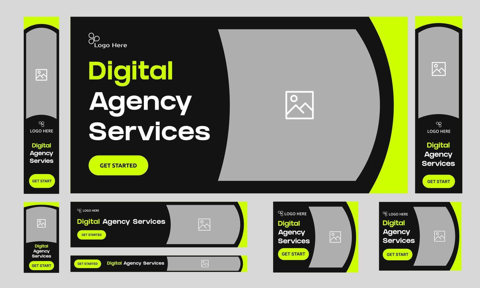 Creative digital agency web bundle banner design for social media post, digital agency web set banner design, startup business banner, editable eps 10 file format vector