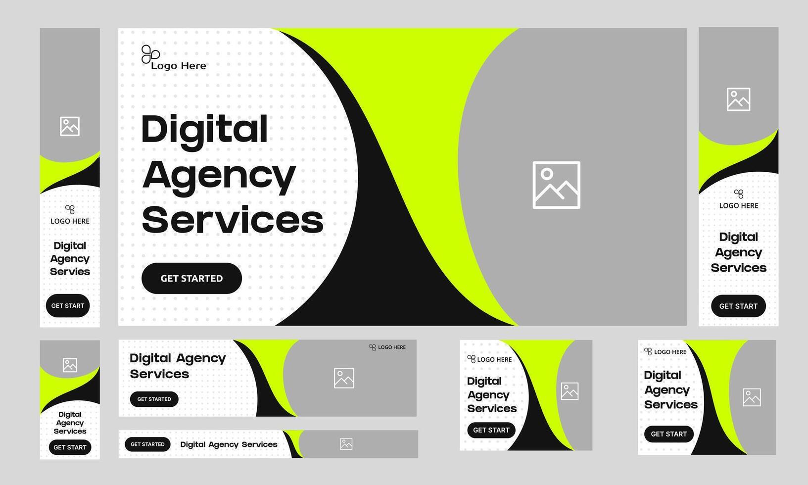 Editable digital agency web set banner design for social media post, digital marketing web bundle banner design, customizable eps 10 file format vector