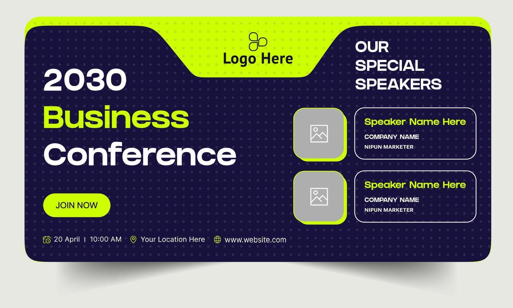 Editable webinar business seminar web banner design, business webinar banner template design, business conference web banner design, customizable eps 10 file format vector