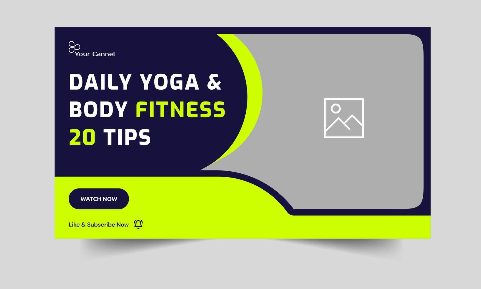 Daily body fitness new idea tips and tricks cover banner design, body building tricks thumbnail banner design, editable eps 10 file format vector