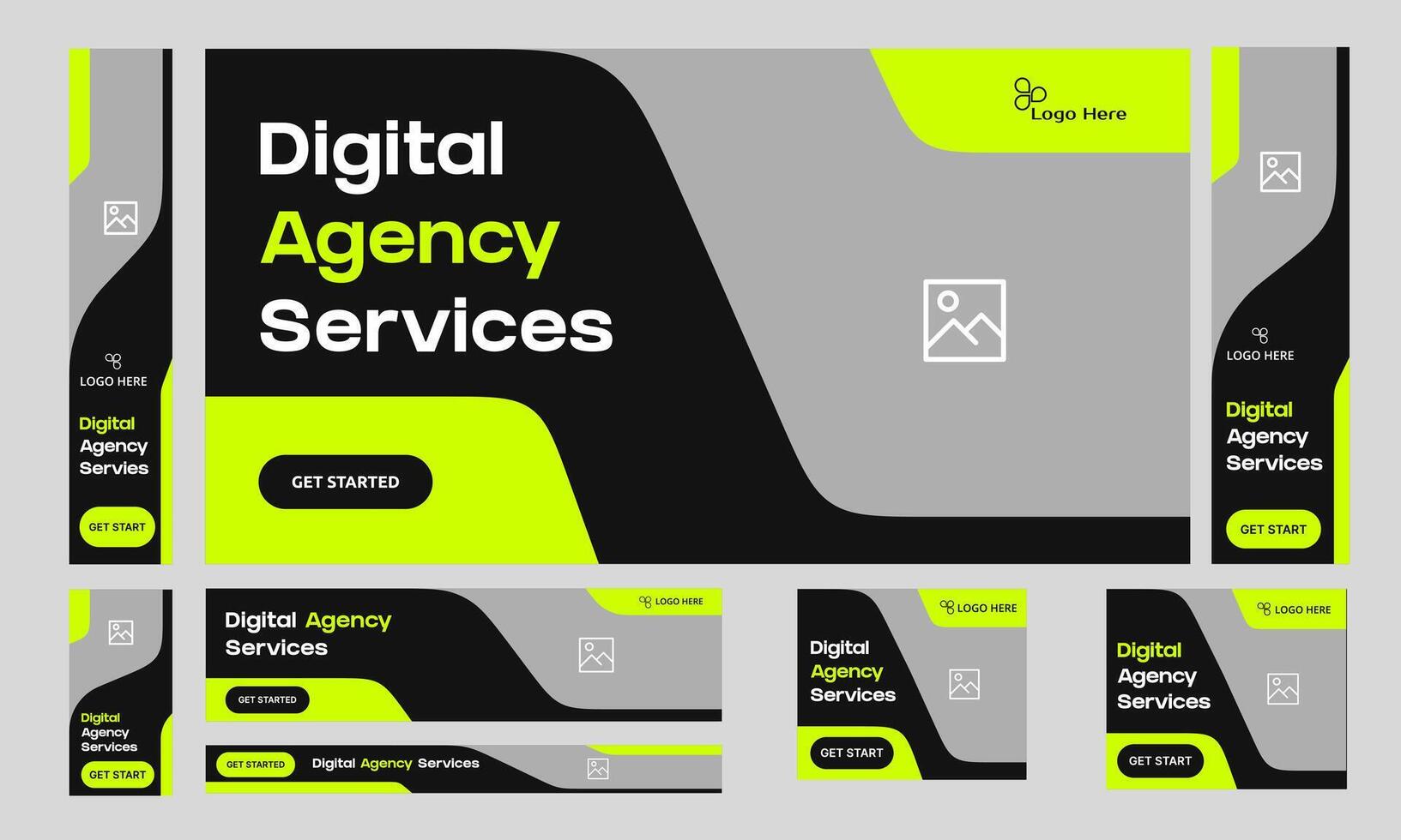 Web bundle banner design for social media post, digital marketing agency web set banner design, fully customizable eps 10 file format vector