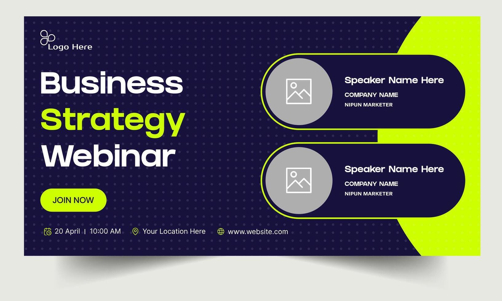Trendy business webinar banner template, digital marketing webinar banner design, editable eps 10 file format vector