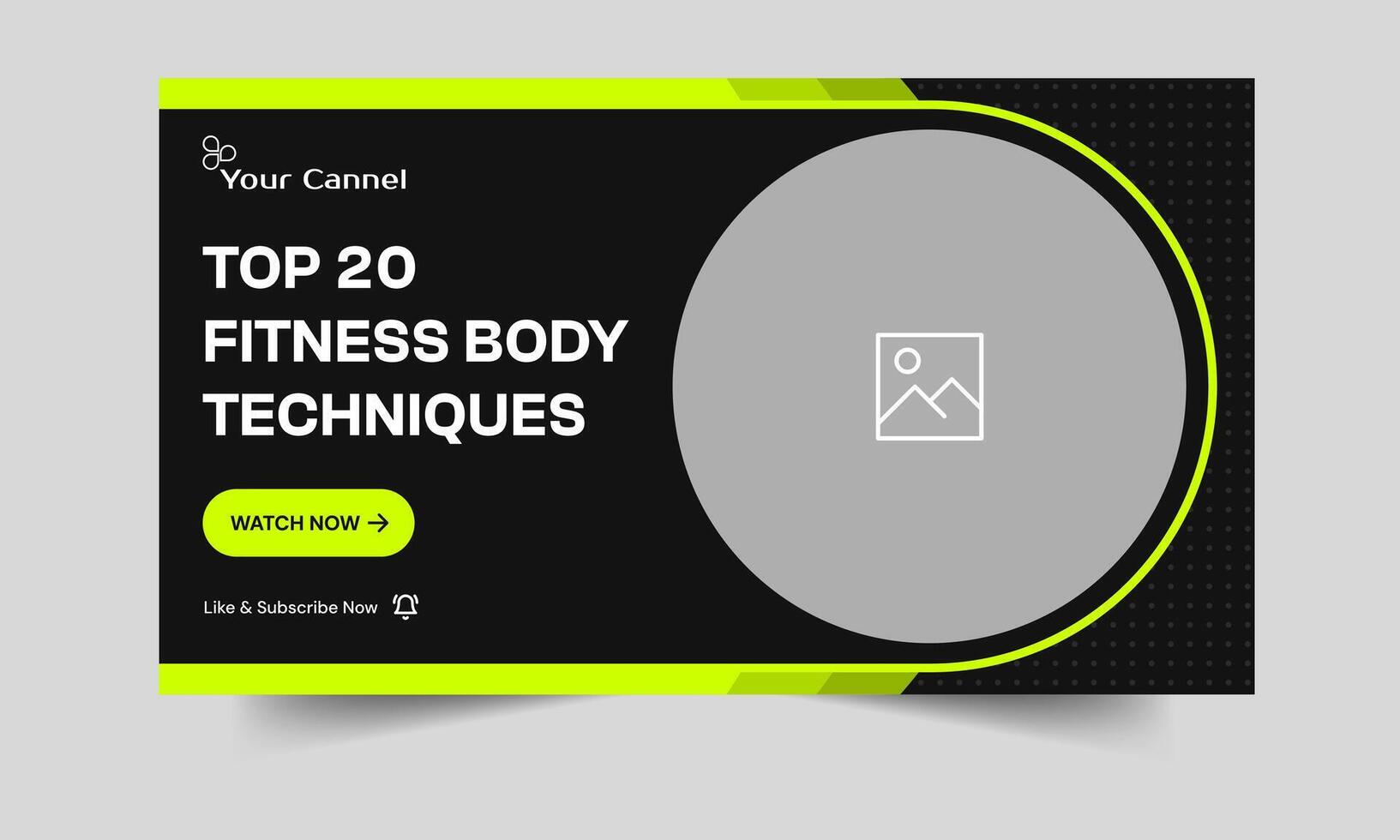 Trendy body fitness tips and techniques thumbnail banner design, body fitness tricks cover banner design, yoga and mediation thumbnail banner design, editable eps 10 file format vector