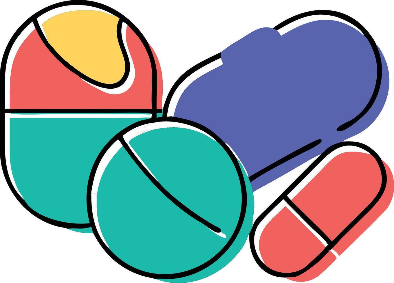 Illustration of pills and tablets vector