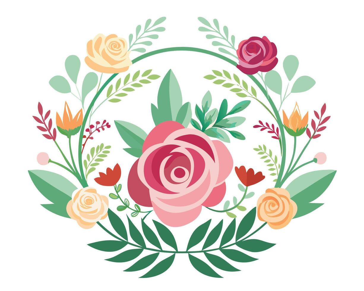 Floral wreath illustration vector