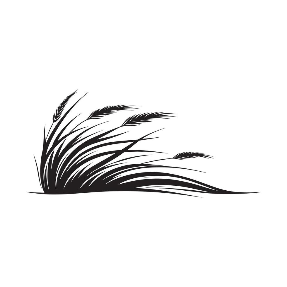 Bold silhouette design of trees and grass in a dramatic outdoor scene vector