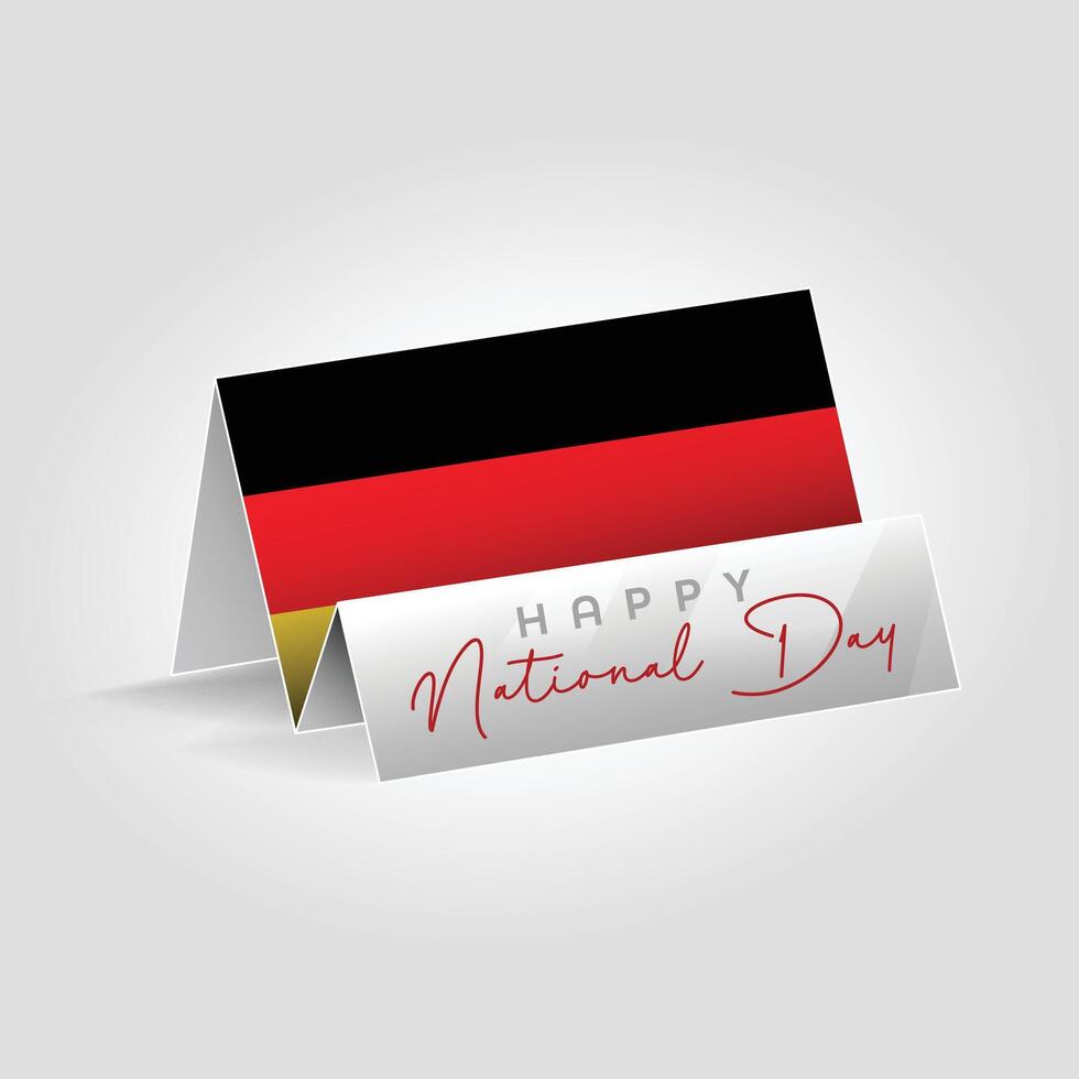 Germany country paper flag standing on the ground. Happy national day flag design vector