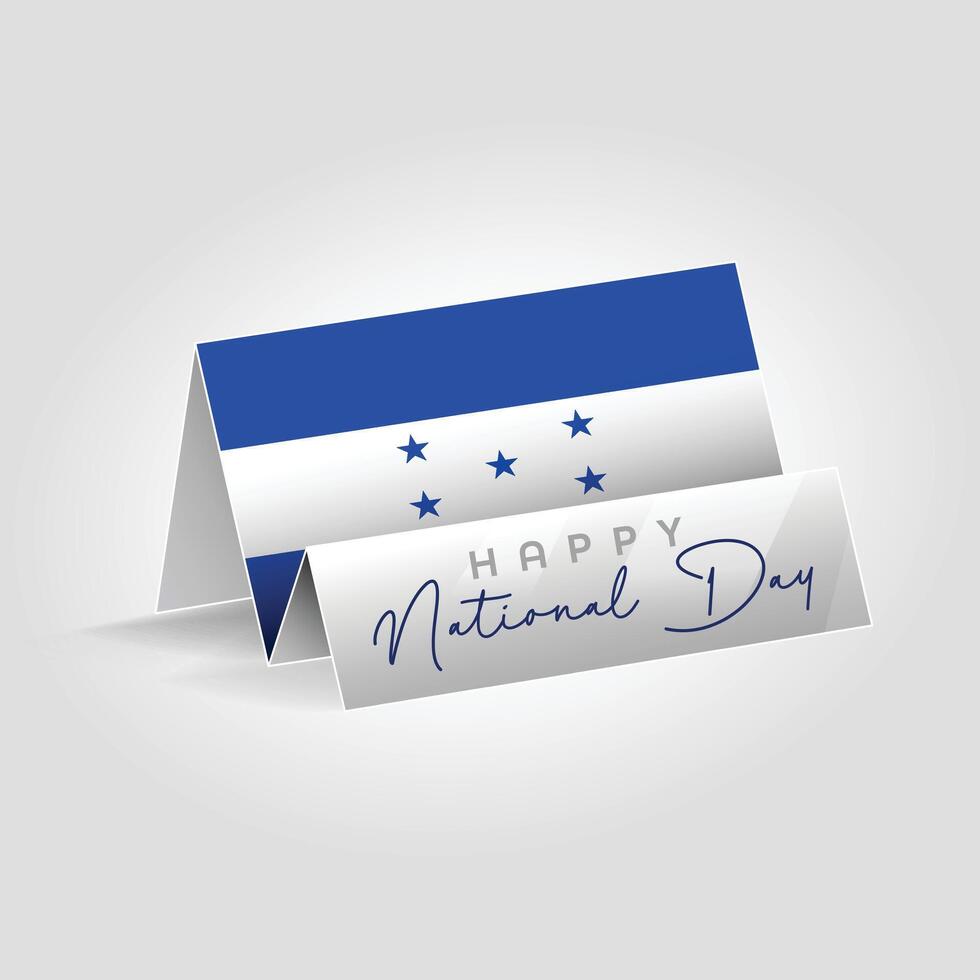 Honduras country paper flag standing on the ground. Happy national day flag design. vector