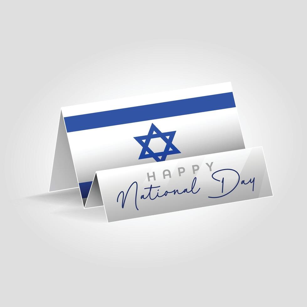 Israel country paper flag standing on the ground. Happy national day flag design. vector