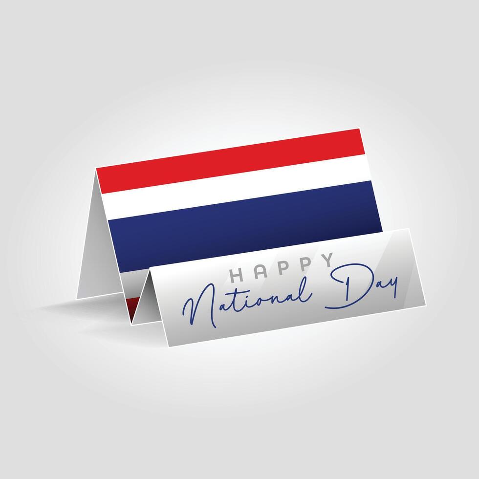 Thailand country paper flag standing on the ground. Happy national day flag design. vector