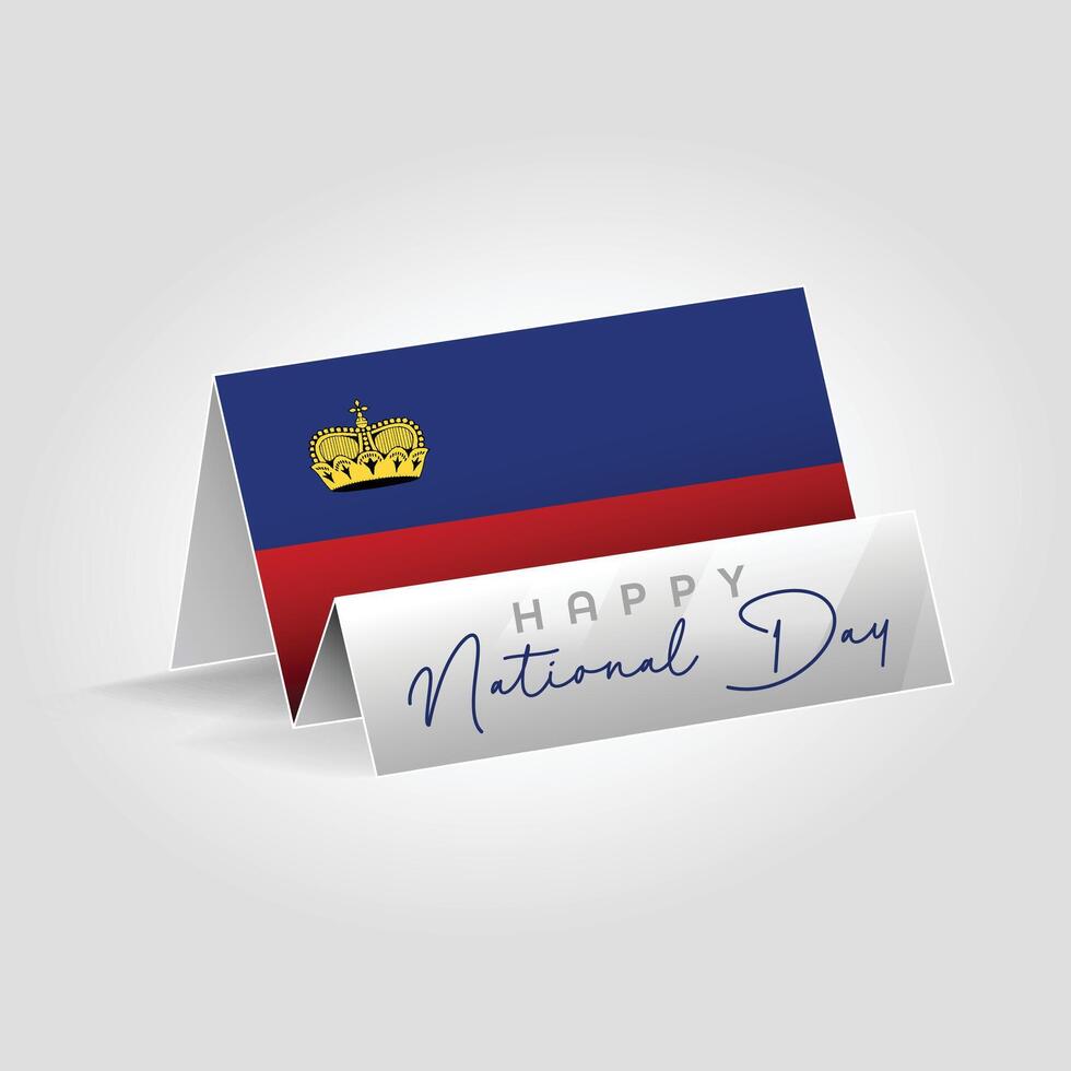 Liechtenstein country paper flag standing on the ground. Happy national day flag design. vector