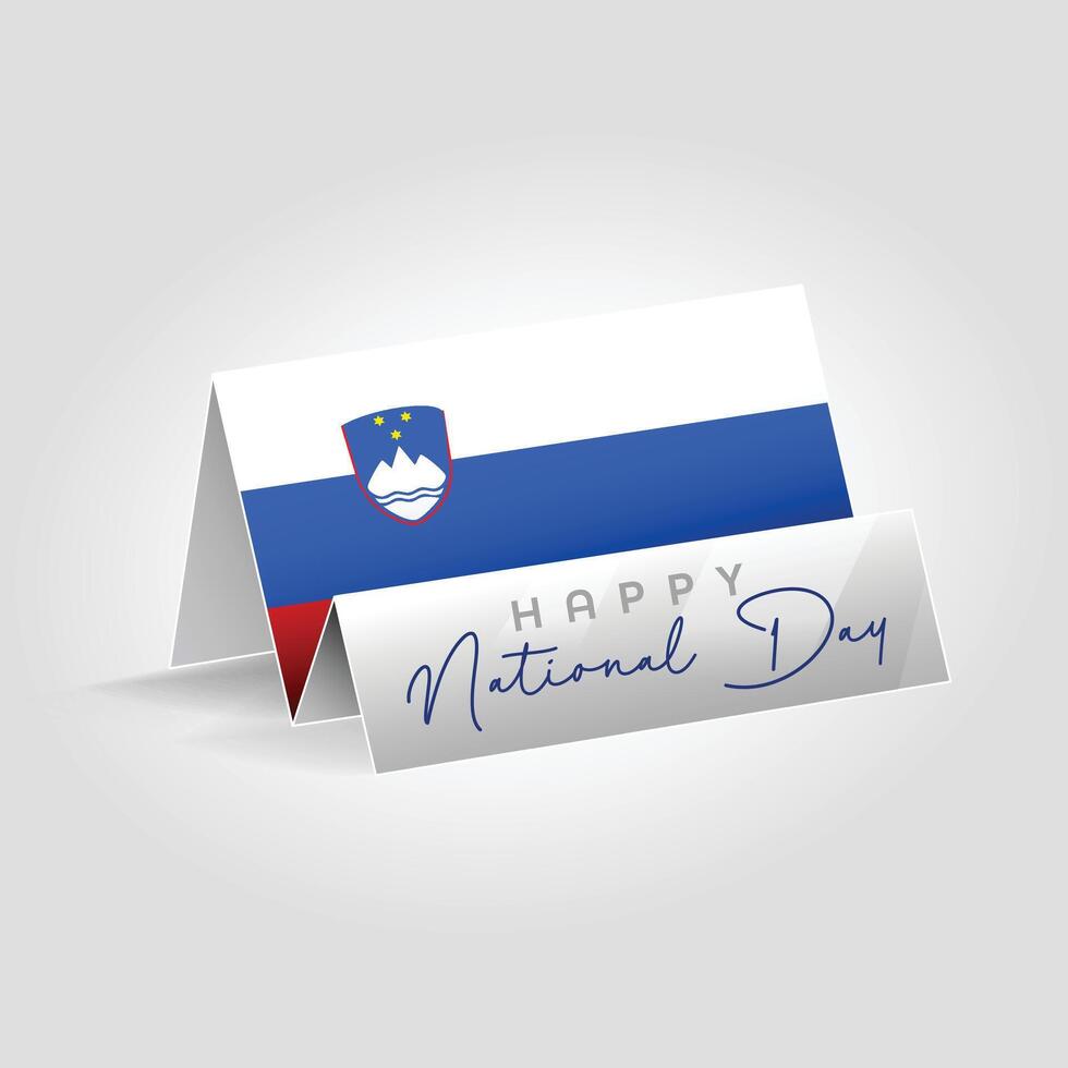 Slovenia country paper flag standing on the ground. Happy national day flag design. vector